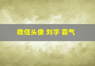 微信头像 刘字 霸气